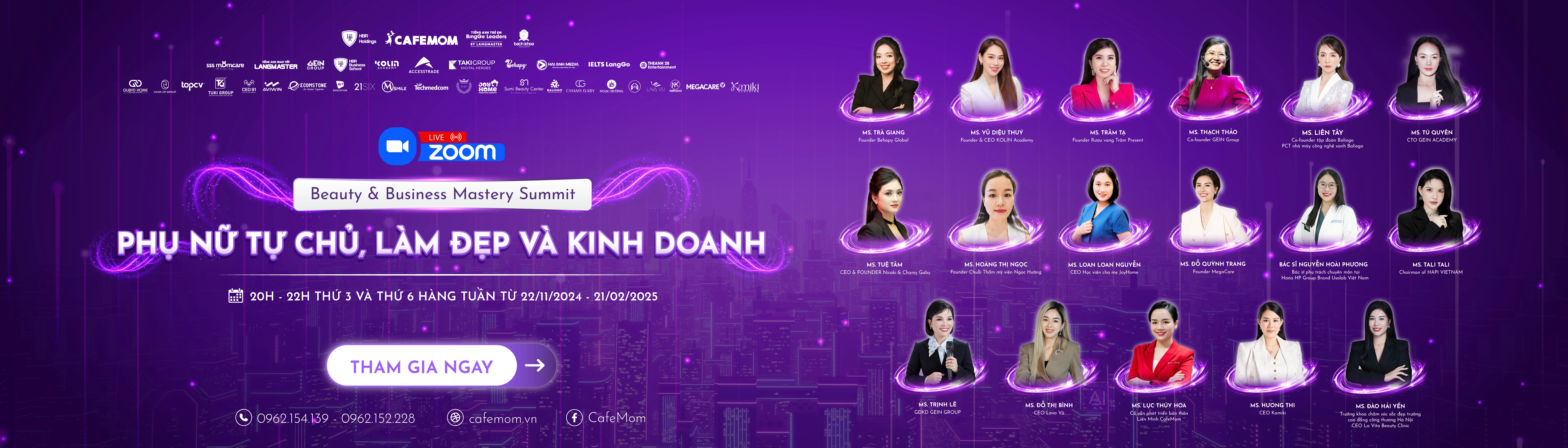 BEAUTY & BUSINESS MASTERY SUMMIT – PHỤ NỮ TỰ CHỦ, LÀM ĐẸP & KINH DOANH