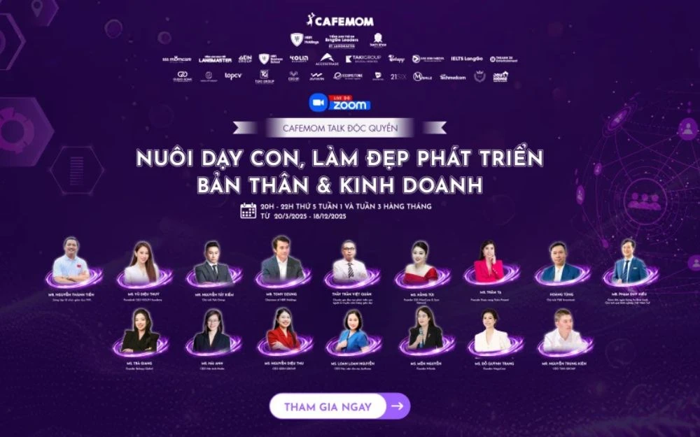 CAFEMOM TALK ĐỘC QUYỀN: NUÔI DẠY CON, LÀM ĐẸP PHÁT TRIỂN BẢN THÂN & KINH DOANH