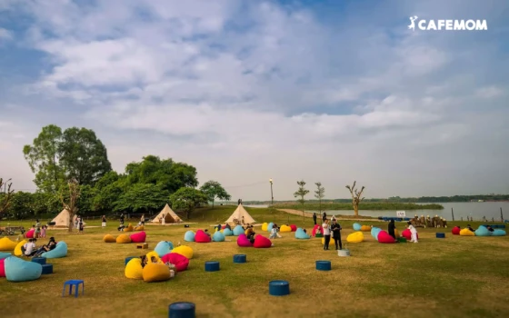 Camping tại bãi đá sông Hồng