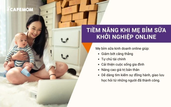 Kinh doanh online mang lại cho mẹ bỉm sữa nhiều cơ hội độc đáo