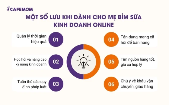 Một số lưu khi dành cho mẹ bỉm sữa kinh doanh online