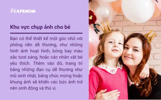 Tạo một khu vực chụp ảnh khi tổ chức sinh nhật cho bé trai