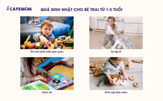 Các món quà sinh nhật bé trai độ tuổi từ 1 - 3 tuổi