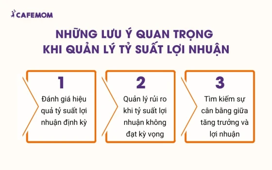 Những lưu ý quan trọng khi quản lý tỷ suất lợi nhuận