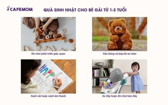 Quà tặng sinh nhật cho bé gái từ 1-3 tuổi