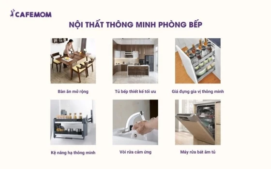 Các đồ nội thất thông minh phòng bếp