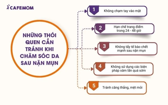 Bạn cần tránh các thói quen gây ảnh hưởng đến quá trình phục hồi của làn da mụn