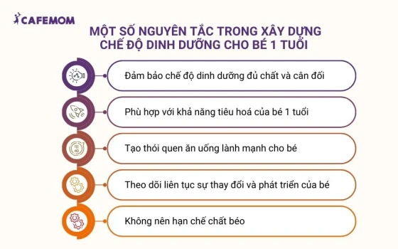 Một số nguyên tắc trong xây dựng chế độ dinh dưỡng cho bé 1 tuổi