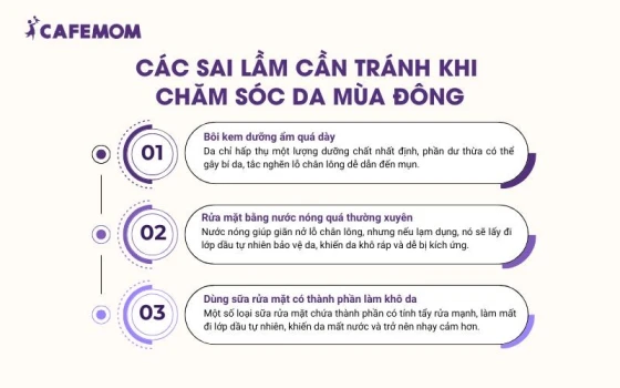 Một số sai lầm cần tránh khi chăm sóc da mùa Đông