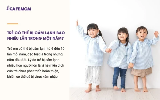 Trẻ có thể bị cảm lạnh bao nhiêu lần trong một năm