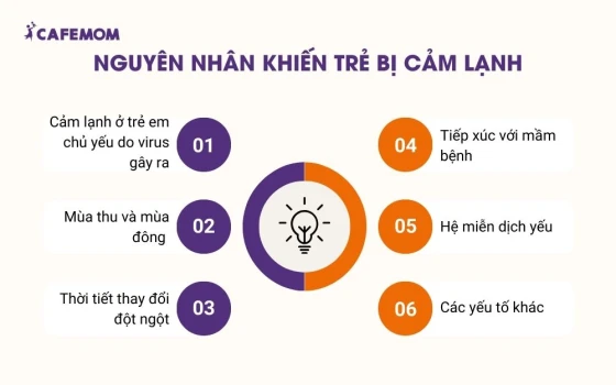 Nguyên nhân khiến trẻ bị cảm lạnh