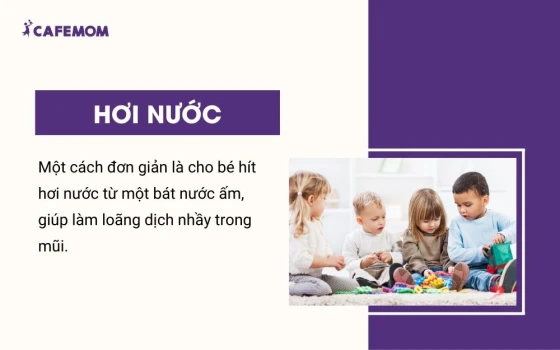 Sử dụng hơi nước giảm cảm lạnh cho trẻ