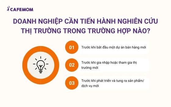 Doanh nghiệp cần tiến hành nghiên cứu thị trường trong trường hợp nào?