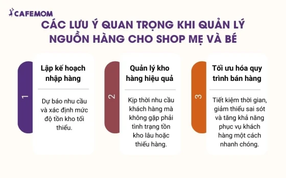 Các lưu ý quan trọng khi quản lý nguồn hàng cho shop mẹ và bé