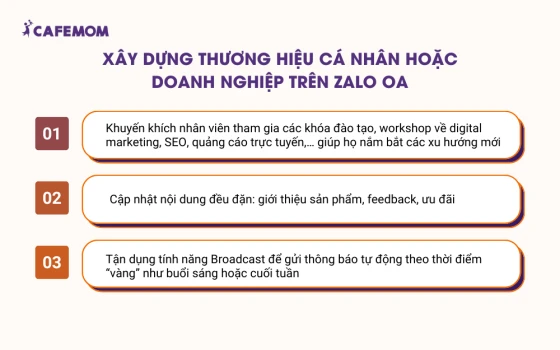 Xây dựng thương hiệu cá nhân hoặc doanh nghiệp trên Zalo OA