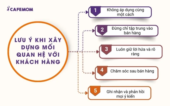 Lưu ý khi xây dựng mối quan hệ với khách hàng