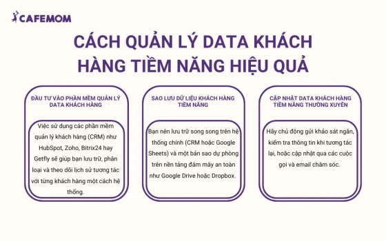 Cách quản lý data khách hàng tiềm năng hiệu quả