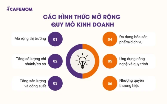 Các hình thức mở rộng quy mô kinh doanh