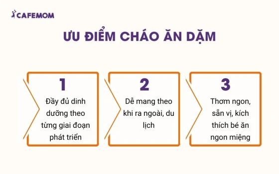 Ưu điểm cháo ăn dặm