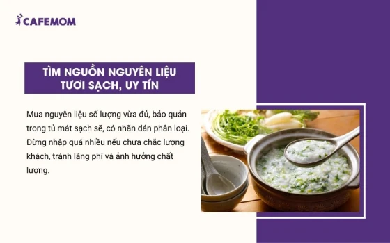 Tìm nguồn nguyên liệu tươi sạch, uy tín